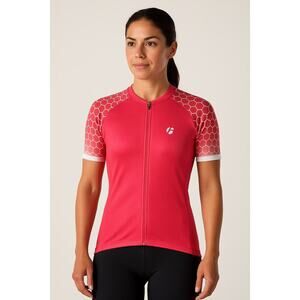 Bontrager Women’s XS Pink Sonic Cycling Jersey Fitted Short Sleeve Zip Up